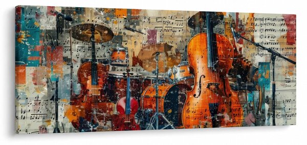 Obraz - Hudobné nástroje (120x50 cm)