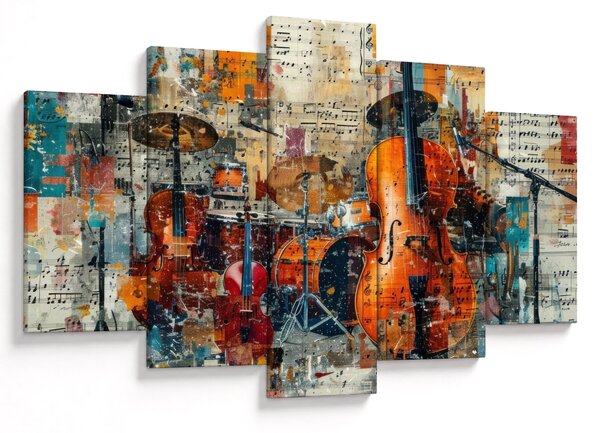 Obraz - Hudobné nástroje (150x105 cm)