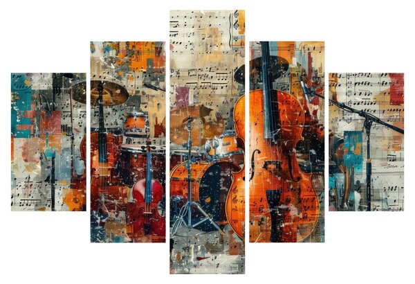 Obraz - Hudobné nástroje (150x105 cm)