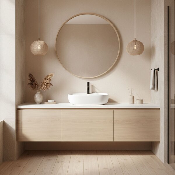 Rea Aura 51, umývadlo na dosku 505x385x135 mm, biela matná, REA-U7340