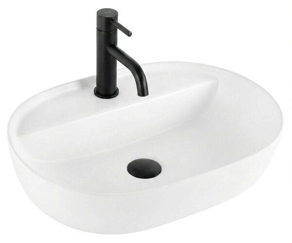 Rea Aura 51, umývadlo na dosku 505x385x135 mm, biela matná, REA-U7340
