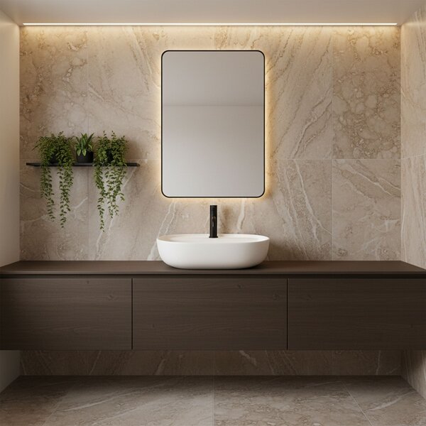 Rea Aura 51, umývadlo na dosku 505x385x135 mm, biela matná, REA-U7340