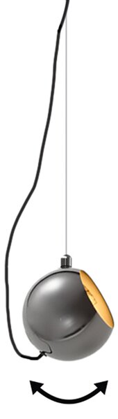 Dizajnová závesná lampa tmavý chróm pre 1-fázový koľajnicový systém - Slimline Sara