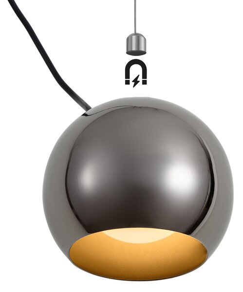 Dizajnová závesná lampa tmavý chróm pre 1-fázový koľajnicový systém - Slimline Sara