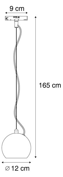 Dizajnová závesná lampa tmavý chróm pre 1-fázový koľajnicový systém - Slimline Sara