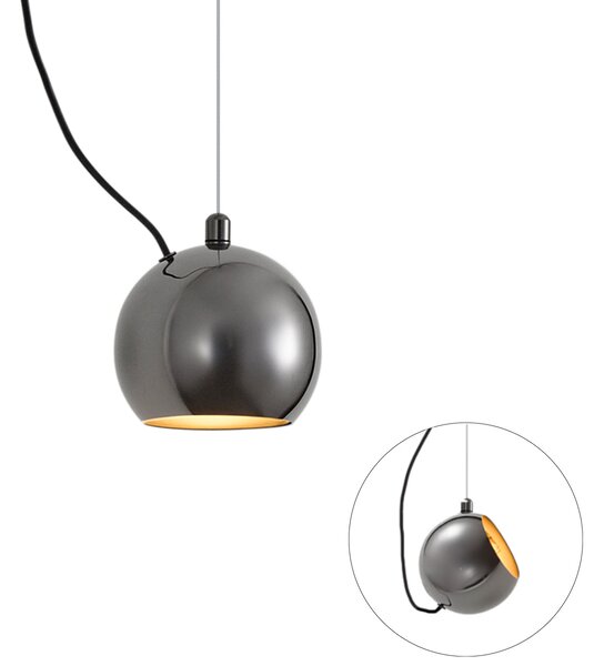 Dizajnová závesná lampa tmavý chróm pre 1-fázový koľajnicový systém - Slimline Sara