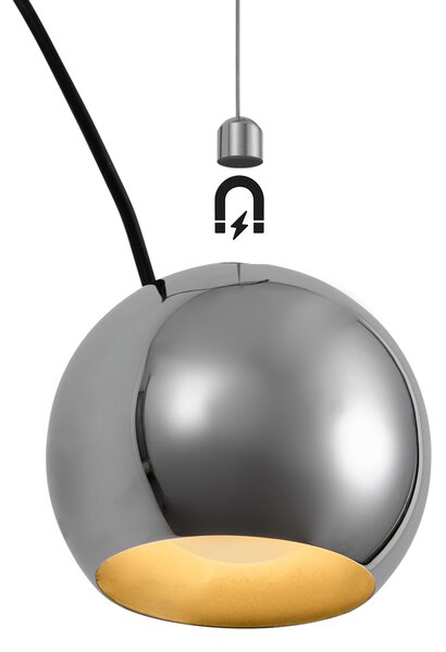 Dizajnová závesná lampa chrómová pre 1-fázový koľajnicový systém - Slimline Sara