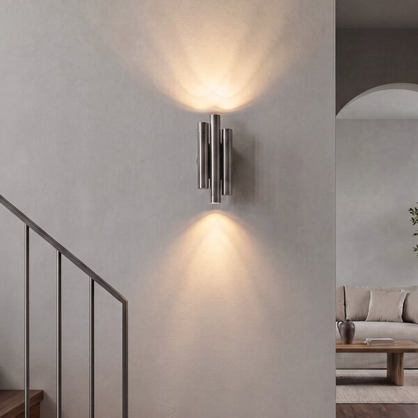 Retro nástenná lampa antracitová 3-svetelná - Pipes