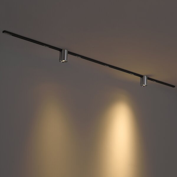 Moderný koľajnicový systém čierny s 2 reflektormi gunmetal 1-fázový - Iconic Rondoo Up