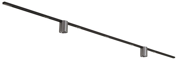Moderný koľajnicový systém čierny s 2 reflektormi gunmetal 1-fázový - Iconic Rondoo Up