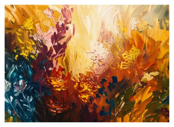 Obraz - Abstraktná maľba kvetov (70x50 cm)