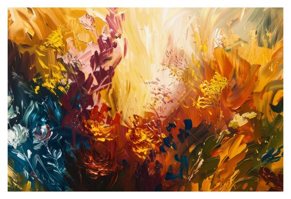 Obraz - Abstraktná maľba kvetov (90x60 cm)