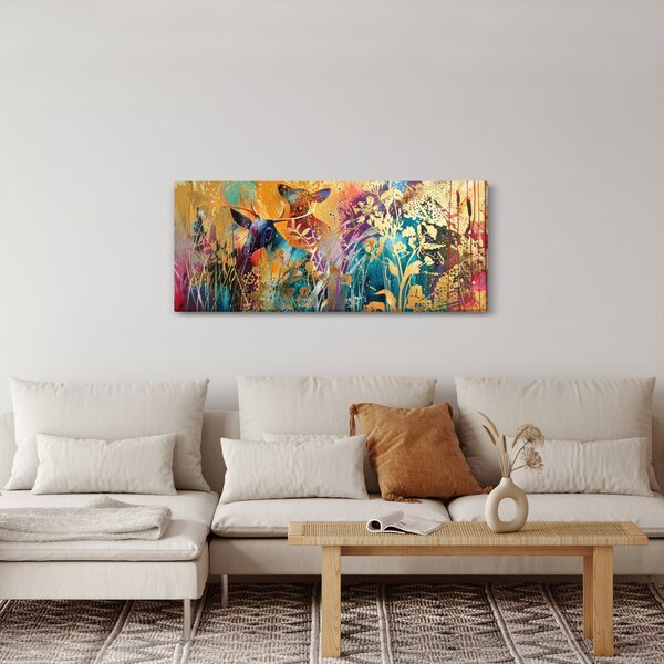Obraz - Abstraktná maľba prírody (120x50 cm)