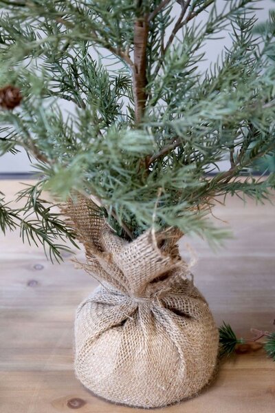 Zelený vianočný borovicový stromček v kvetináči so svetielkami Pine Tree - 120 cm - Chic Antique