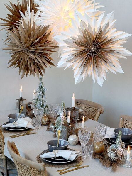Vianočná champagne jedlová girlanda Garland s trblietkami - 180 cm - Chic Antique