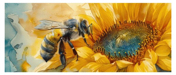 Obraz - Včielka, akvarel (120x50 cm)