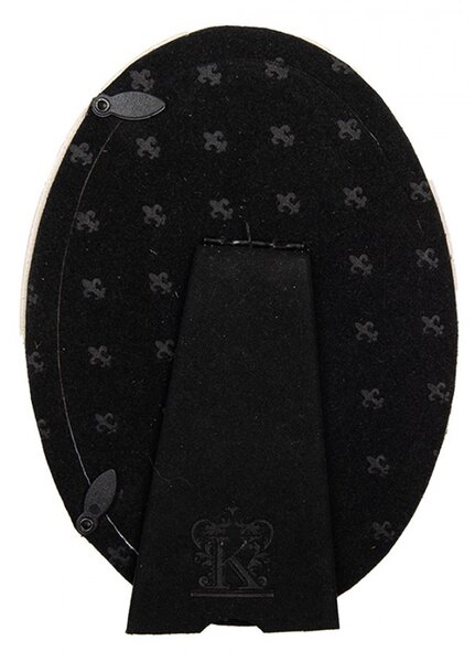 Patelovo ružový oválny fotorámik so zdobením - 13*2*18 cm / 10*15 cm - Clayre & Eef