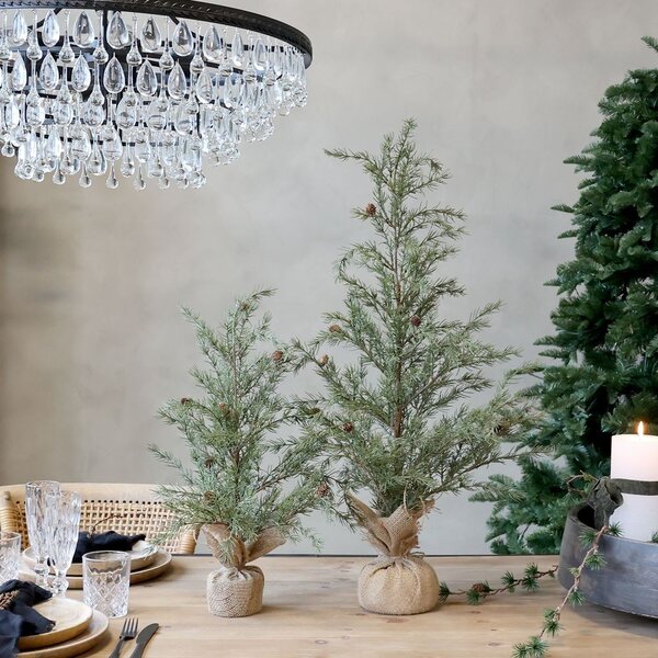 Zelený vianočný borovicový stromček v kvetináči so svetielkami Pine Tree - 120 cm - Chic Antique