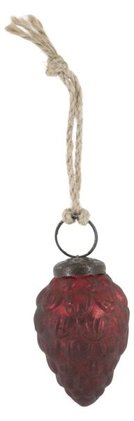 6ks zelená antik sklenená vianočná ozdoba šiška a žaluď - Ø 3,5*5,5 cm - Chic Antique