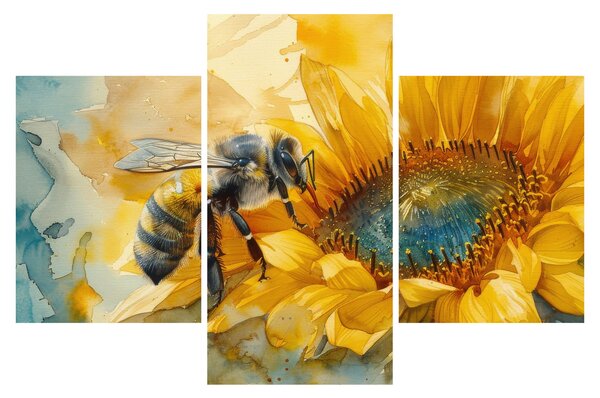 Obraz - Včielka, akvarel (90x60 cm)