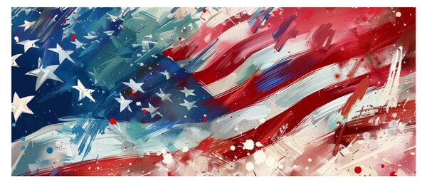 Obraz - Vlajka USA (120x50 cm)