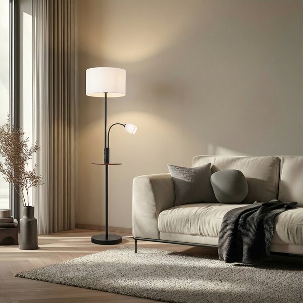 Stojacie Lampa Lindby, Aovan, Čierna, Obývacia izba, Kov, Moderný