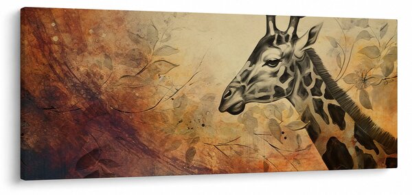Obraz - Žirafa, maľba (120x50 cm)