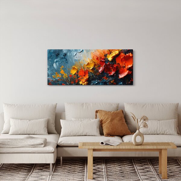 Obraz - Abstraktná maľba kvetov III. (120x50 cm)