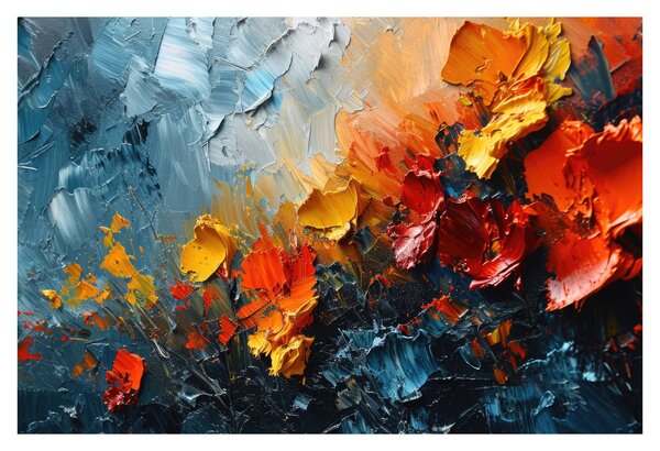Obraz - Abstraktná maľba kvetov III. (90x60 cm)