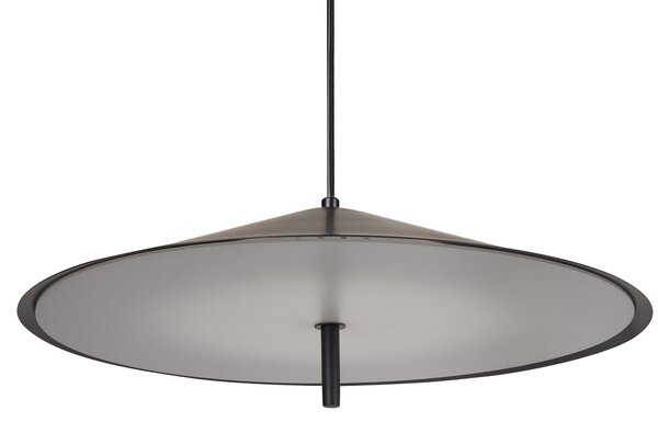 Stojaca lampa čierna kovová okrúhly podstavec kužeľové tienidlo naklápacia LED okolité osvetlenie moderný štýl obývačka