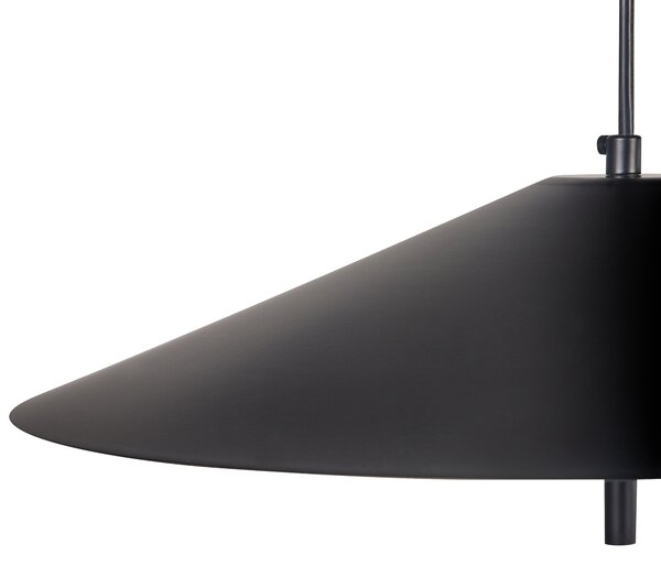 Stojaca lampa čierna kovová okrúhly podstavec kužeľové tienidlo naklápacia LED okolité osvetlenie moderný štýl obývačka