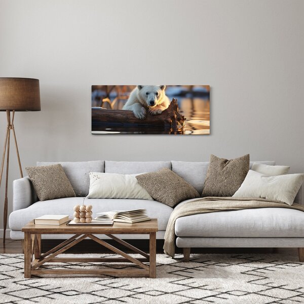 Obraz - Medveď ľadový (120x50 cm)
