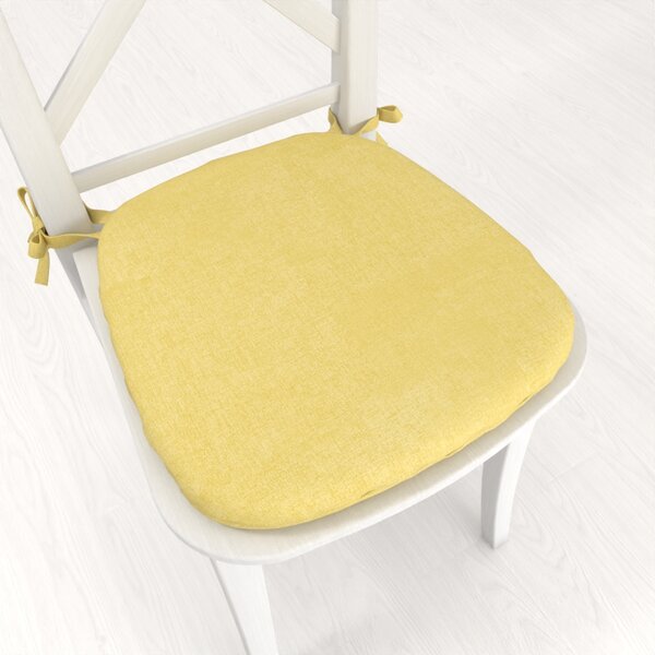 Biante Oblý podsedák BKW-209 Žltozelený žíhaný - 39x37x3 cm