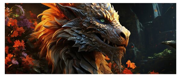 Obraz - Drak (120x50 cm)