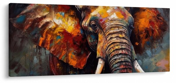 Obraz - Maľba slona (120x50 cm)