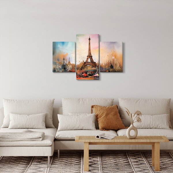 Obraz - Maľba Eiffelovej veže (90x60 cm)