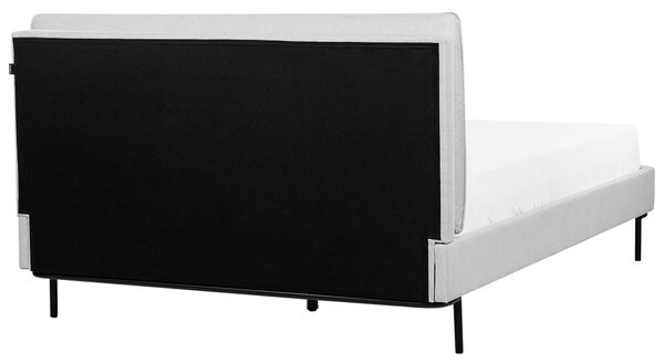 Posteľ sivá polyesterová tkanina čalúnený rám 140 x 200 cm moderný dizajn spálňa