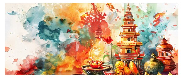 Obraz - Akvarelové ilustrácie (120x50 cm)