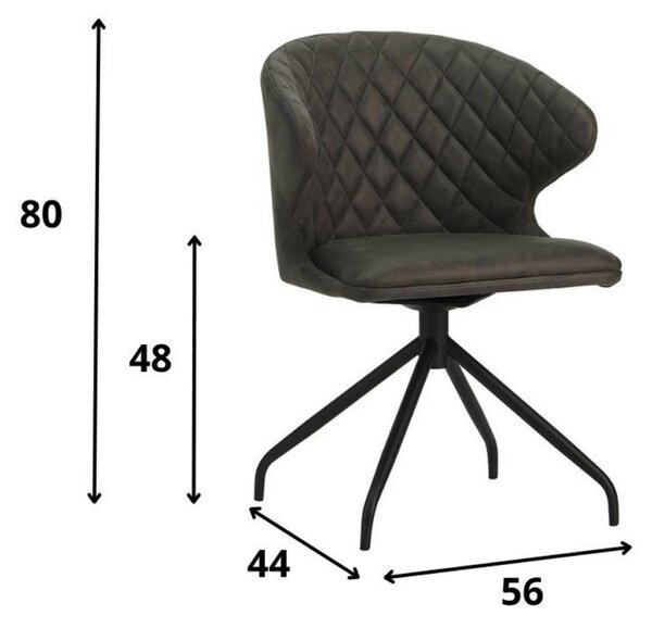 STOLIČKA S PODRÚČKAMI, mikrovlákno, antracitová MID.YOU - Stoličky, Online Only