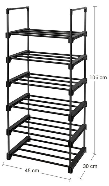 REGÁL NA TOPÁNKY, čierna, 45/106/30 cm Boxxx - Online Only drobný nábytok, Online Only
