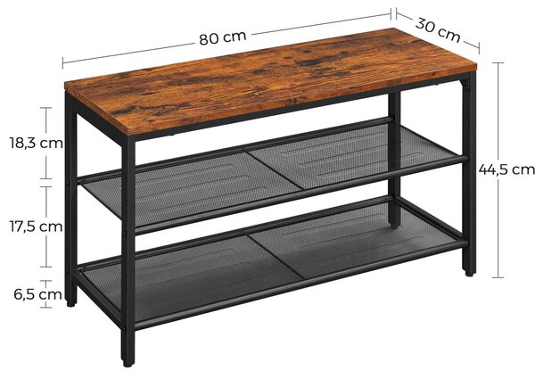REGÁL NA TOPÁNKY, hnedá, čierna, 80/44,5/30 cm Boxxx - Online Only drobný nábytok, Online Only