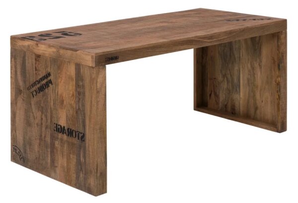 Masívny písací stôl Hankey z mangového dreva, rustikálny matný lak, prírodný – 160×70×75 cm