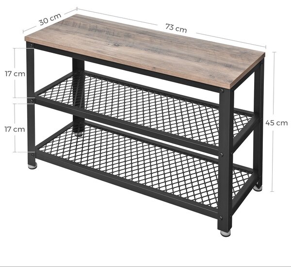 REGÁL NA TOPÁNKY, čierna, sivobéžová, 73/45/30 cm Boxxx - Online Only drobný nábytok, Online Only