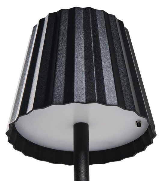 Stolná lampa čierna hliník železo kov moderný retro štýl interiér exteriér osvetlenie