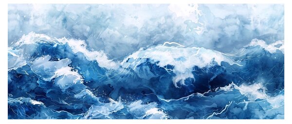 Obraz - Ilustrácia mora (120x50 cm)