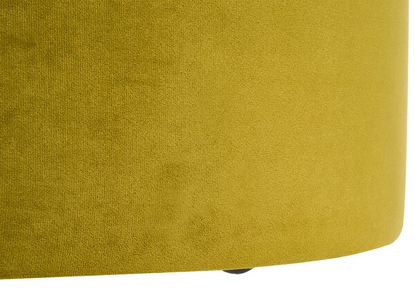 Taburetka olivovozelená zamatové čalúnenie ⌀ 61 cm okrúhly tvar glamour moderný štýl obývačka spálňa