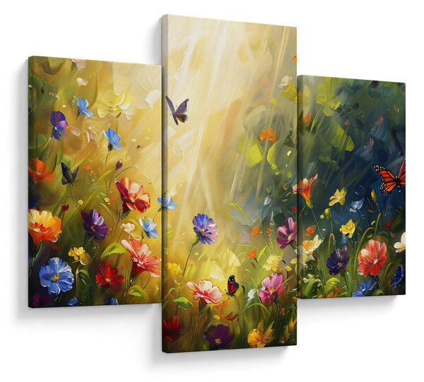 Obraz - Jarná kvetinová lúka, maľba (90x60 cm)