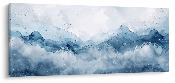 Obraz - Mraky a vlny, akvarel (120x50 cm)