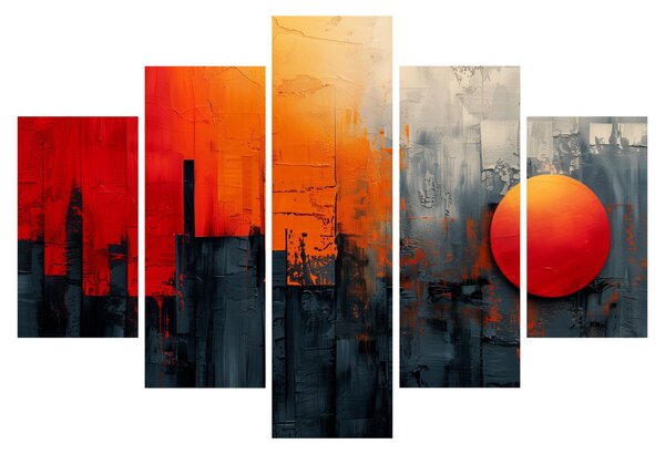 Obraz - Abstraktná maľba mesta (150x105 cm)