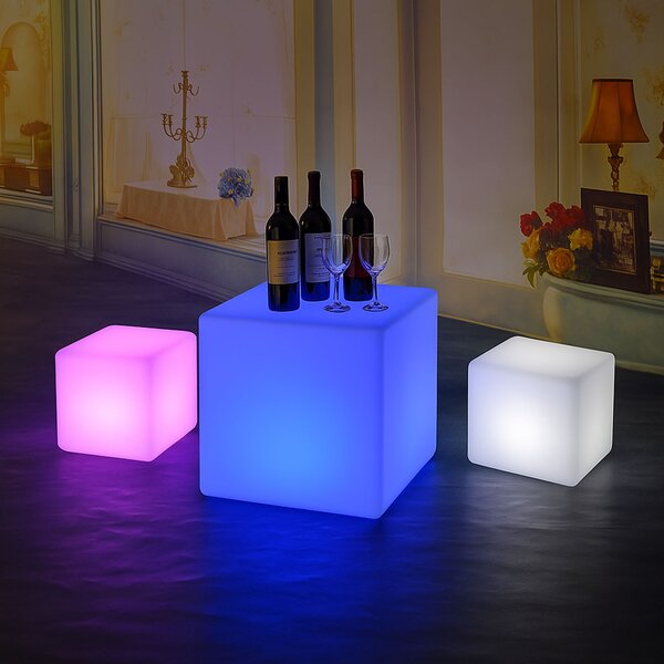 LED svietiaci taburet, 30 x 30 x 30 cm